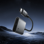 Hoco USB-C to Dual USB-C (Audio and Charge) UPA34A - Metal Gray